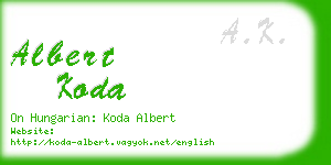 albert koda business card